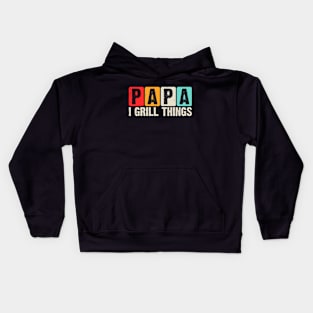 I Grill Things Funny Papa BBQ Grill Theme Kids Hoodie